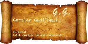 Gertler Gyöngyi névjegykártya